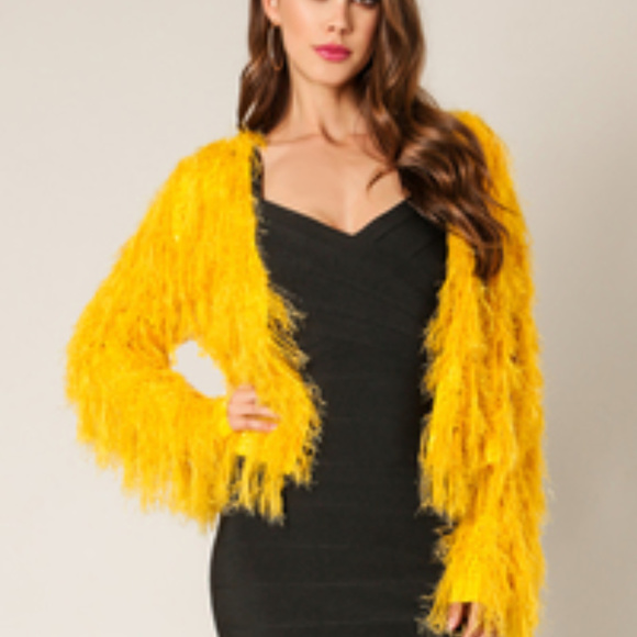 MUSTARD SHAG CARDI - Picture 2 of 3